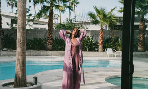 18 year old female Chloe Dash undressing on yoga mat on lawn